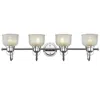 Chloelighting Lucie Industrial-style 4 Light Chrome Finish Bath Vanity Wall Fixture Clear Prismatic Glass 34" Wide