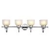 Chloelighting Lucie Industrial-style 4 Light Chrome Finish Bath Vanity Wall Fixture White Frosted Prismatic Glass  In Silver