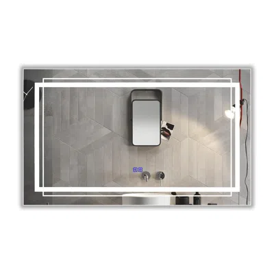 Chloelighting Luminosity Back Lit Rectangular Touchscreen Led Mirror 3 Color Temperatures, 3000k-6000k 39" Wide