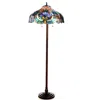 Chloelighting Lydia Tiffany-style 2 Light Victorian Floor Lamp 17" Shade