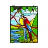 Chloelighting Macaw Love-birds Tiffany-style Animal Window Panel 24" Height