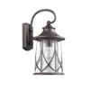 Chloelighting Marhaus Transitional 1 Light Rubbed Bronze Outdoor Wall Sconce 15" Height