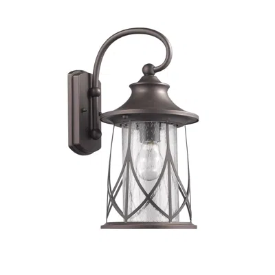 Chloelighting Marhaus Transitional 1 Light Rubbed Bronze Outdoor Wall Sconce 15" Height