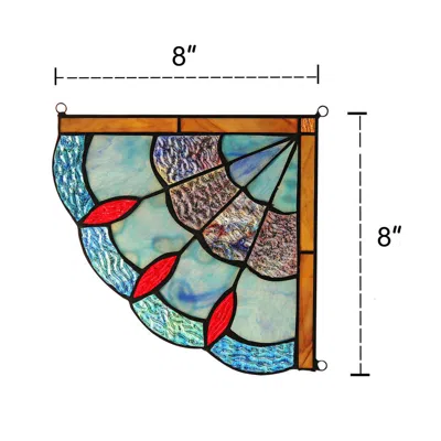 Chloelighting Mei Victorian Tiffany-glass Window Panel 8" Wide