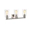 Chloelighting Mercy Contemporary 3 Light Brushed Nickel Bath Vanity Fixture 22" Width In Gray