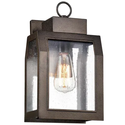 Chloelighting Milton Industrial-style 1 Light Antique Gold Outdoor Wall Sconce 14" Tall