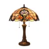 Chloelighting Monroe Victorian Tiffany-style Dark Bronze 2 Light Table Lamp 16" Wide
