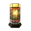 Chloelighting Neilson Tiffany-glass Accent Pedestal 1 Light Mission Table Lamp 14" Tall