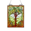 Chloelighting Olea Tiffany-glass "fruits Of Life" Window Panel 18x25