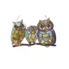 Chloelighting Ollie Tiffany-glass Owls Family Window Panel 11x17