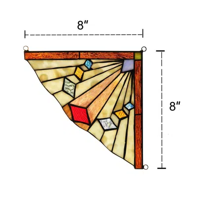 Chloelighting Orchid Mission Tiffany-glass Window Panel 8" Wide