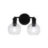 Chloelighting Oxa Transitional 2 Light Matt Black Vanity Bathlight 14" Wide