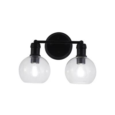 Chloelighting Oxa Transitional 2 Light Matt Black Vanity Bathlight 14" Wide
