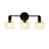 Chloelighting Oxa Transitional Matt Black 3 Light Vanity Bath Light 22" Wide In Black