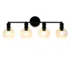 Chloelighting Oxa Transitional Matt Black 4 Light Black Vanity Bath Light 30" Wide In Black