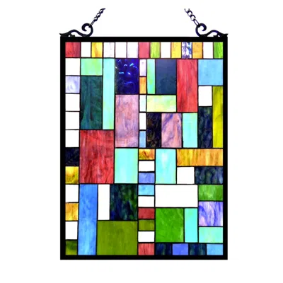 Chloelighting Picasso Tiffany-glass Rectangle Window Panel 18x24
