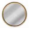 Chloelighting Reflection Contemporary Maple Wood Finish Round Framed Wall Mirror 36" Width In Gold
