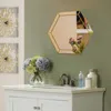 Chloelighting Reflection Golden Finish Hexagon Framed Wall Mirror 30" Width