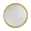 Chloelighting Reflection Maple Finish Round Framed Wall Mirror 24" Height