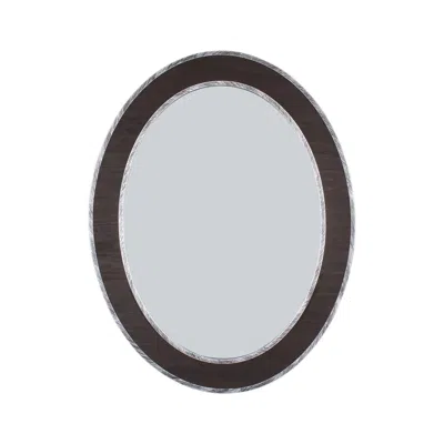 Chloelighting Reflection Vertical Hanging Black-wood Finish Oval Framed Wall Mirror 35" Height