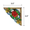 Chloelighting Roselia Floral Tiffany-glass Window Panel 10" Wide