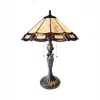 Chloelighting Ryce Tiffany-style 2-light Geometric Table Lamp 16" Shade In Multi