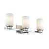 Chloelighting Scarlett Contemporary 3 Light Chrome Finish Bath Vanity Light Etched White Glass 22" Wide