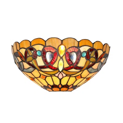 Chloelighting Serenity Tiffany-style 1 Light Victorian Wall Sconce 12" Wide