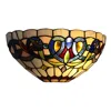 Chloelighting Serenity Victorian Tiffany-style Black 1 Light Wall Sconce 12" Wide