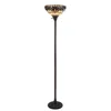 Chloelighting Serenity Victorian Tiffany-style Dark Bronze 1 Light Torchiere Lamp 14" Wide