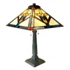 Chloelighting Shay Mission 2 Light Antique Dark Bronze Table Lamp 16" Shade