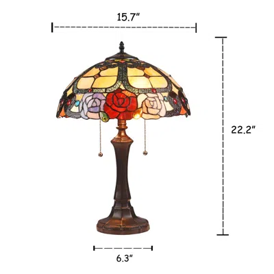 Chloelighting Simone Floral 2 Light Dark Bronze Table Lamp 16" Wide