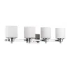 Chloelighting Solbi Contemporary 4 Light Chrome Finish Bath Vanity Wall Fixture White Alabaster Glass 33" Wide