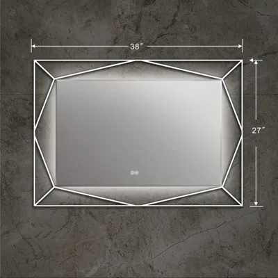 Chloelighting Speculo Back Lit Led Mirror 6000k Daylight White 39" Wide In Gray