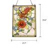 Chloelighting Sunflower Animal Tiffany-glass Window Panel 24" Tall