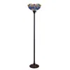 Chloelighting Sunniva Dragonfly-style Dark Bronze 1 Light Torchiere Floor Lamp 14" Wide