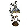 Chloelighting Sunniva Dragonfly Tiffany-style 1 Light Accent Table Lamp 8" Wide