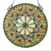 Chloelighting Sunny Tiffany-glass Floral Window Panel 23.5"