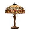 Chloelighting Sunny Tiffany-style 2 Light Floral Table Lamp 18" Shade
