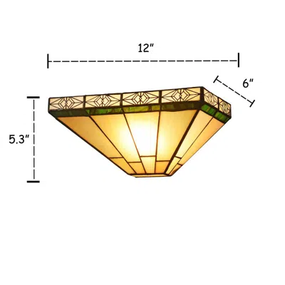 Chloelighting Theros Tiffany-style 1 Light Mission Indoor Wall Sconce 12" Wide