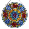 Chloelighting Tiffany-glass Roses Window Panel 22"
