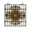 Chloelighting Tiffany-glass Victorian Window Panel 25x25
