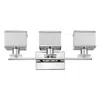 Chloelighting Trilluminate Contemporary 3 Light Chrome Finish White Opal Glass Bath Vanity Wall Fixture 24" Wide