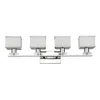 Chloelighting Trilluminate Contemporary 4 Light Chrome Finish White Opal Glass Bath Vanity Wall Fixture 32" Wide