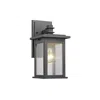 Chloelighting Tristan Transitional 1 Light Black Outdoor Wall Sconce 12" Height
