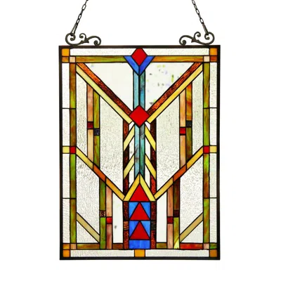 Chloelighting Vanderleck Tiffany-glass Window Panel 17.5x25