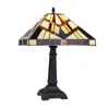 Chloelighting Vincent Mission Tiffany-style Blackish Bronze 1 Light Table Lamp 12" Wide In Multi