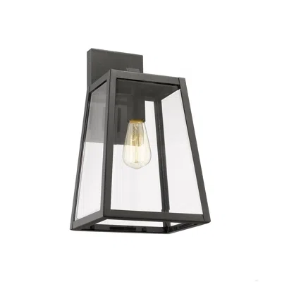 Chloelighting Xandra Industrial 1 Light Textured Black Outdoor Wall Sconce 16" Tall