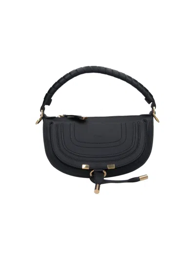 Chloé -style Calf Leather Mini Handbag In Black