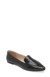 Chocolat Blu Ace Pointed Toe Loafer In Black Leather